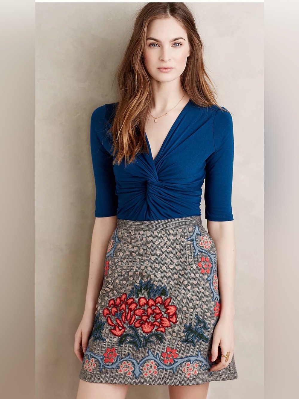 Anthropologie Deletta Twist-Front Tee